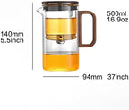 Bonstan Heat-Resistant Glass Teapot with Magnetic Switch, 500ml Tea Infuser Pot with SUS316 Stainless Steel Filter, Versatile Kettle for Loose Leaf Tea - Image 3