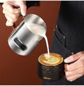 Stainless Steel Milk Frothing Pitcher 17 fl oz, Graduated Measurement Markings, Coffee Latte Art Steaming Jug, Polished Finish, Durable Kitchen Tool for Baristas and Home Use - Silver by Unknown