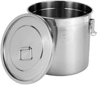 304 Stainless Steel Airtight Canister for Kitchen, 5.5Gal Canisters Container with Lids and Sturdy Locking Clamp,Bucket Food Storage Containers Airtight for Flour Coffee Bean Tea (21L) by Beaccoss