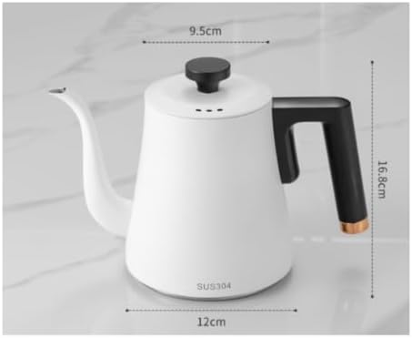 Heat Resistant Pour over Kettle Induction cooktop Compatible Design, Gooseneck Kettle, Long Curved Spout, Cookware, for Kitchen, White - Image 6