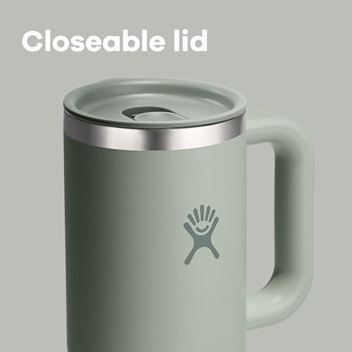Hydro Flask Coffee Travel Tumbler Mug – Insulated Stainless Steel, Leak Resistant Hot & Iced Coffee Cup 24 Oz Mermaid Green - Image 5