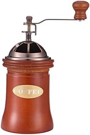 Coffee Grinder Manual Hand Crank Burr Mill Bean Grinder Nut Grinder with Wooden Base Metal Construction Easy Suitable for by Unknown