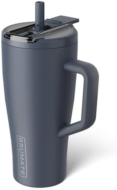 BrüMate Era Flip 30oz Tumbler with 100% Leakproof Covered Straw Lid | Hygienic Covered Straw | Insulated Stainless Steel Water Bottle with Handle | Cup Holder Friendly | BPA-Free (Nightfall Blue) by Br%C3%BCMate