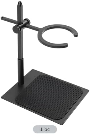 Adjustable Pour Over Coffee Stand, Alloy Home Coffee Dripper Holder with 3 in Circular Ring, Height Adjustable for Conical Glass Filter Cup, Solid Base, Non Slip Mat, 9.6 x 7.1 x 5.9 in - Image 3