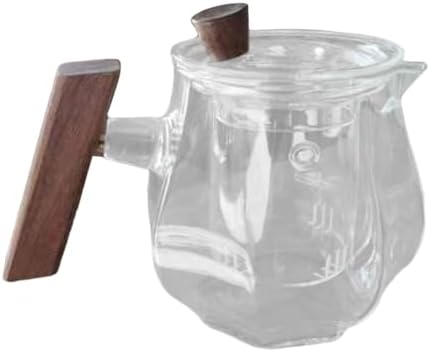 Glass Teapot Loose Leaf Teapot with Removable Infuser Tea Kettle Tea Warmer High Borosilicate Glass with Wood Handle Suitable for Home Office - Image 6
