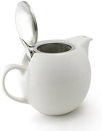 Zero Japan Bee House Round Teapot For One, 24 Oz - Ceramic Tea Pot with Stainless Steel Lid and Infuser, Smooth-Pour Spout, Diswasher and Microwave Safe Tea Pots (White) - Image 3