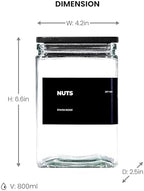 APT 1101 Glass Storage Jars with Bamboo Lid, glass canisters with airtight lids, Clear jars with lids for Spice, Cookie, Candy, Tea, Coffee Bean and Rice (Black, 26 oz, Set of 6) - Image 6
