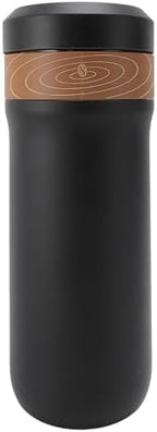 Luqeeg Thermal French Press 320ml, Stainless Steel Coffee Maker with Double Layer 4 Layer Filter Insulation, Portable Thermal Vacuum Insulated Coffee Mug for Camping Office by Luqeeg-GiveLifetoEnjoy