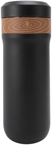 Luqeeg Thermal French Press 320ml, Stainless Steel Coffee Maker with Double Layer 4 Layer Filter Insulation, Portable Thermal Vacuum Insulated Coffee Mug for Camping Office by Luqeeg-GiveLifetoEnjoy