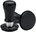 Normcore 58.5mm Coffee Tamper V5, Spring-loaded Espresso Tamper with 6 Adjustable Pressure Settings, Tri-Spring Technology, Titanium-Coated Flat Base, Aluminum Handle and Silcone Stand, Black by NORMCORECOFFEETOOLS