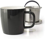 FORLIFE Dew Glossy Finish Brew-In-Mug with Basket Infuser &"Mirror" Stainless Lid 11 oz. (Black Graphite) - Image 2