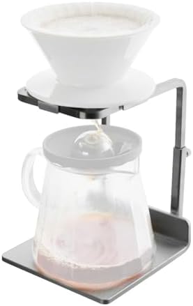 watchget Pour Over Stand - Adjustable Coffee Drip Station, Stainless Steel Dripper Stand, Reusable, Silver by watchget