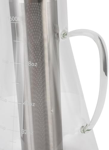 Cold Brew Coffee Maker Glass with Stainless Steel Filter, 1600ml Iced Coffee Brewer, High Borosilicate Pitcher with Scale Leak Proof Lid and Handle for Home Office Tea House - Image 7