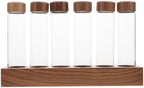 Single Portion Coffee Bean Storage Tubes with Wooden Stand and Lids by Cabilock
