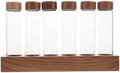Hemobllo Coffee Bean Storage Tubes and Glass Lids with Walnut Wooden Stand by Hemobllo