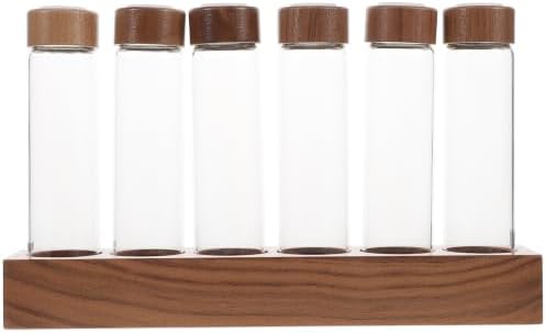 Glass Coffee Storage Bottles with Wooden Base, Airtight Lids and Valve by ULTECHNOVO