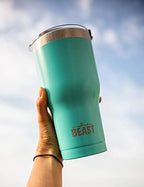 Beast 40 oz Tumbler Stainless Steel Vacuum Insulated Coffee Ice Cup Double Wall Travel Flask (Aquamarine Blue) - Image 5