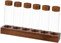 Glass Coffee Bean Storage Tube Set with Wooden Stand and Threaded Lids by Healifty