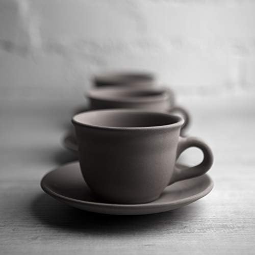 City to Cottage Handmade Black and White Polka Dot Ceramic 8.4oz/250ml | Cappuccino, Coffee, Tea Cup and Saucer, Unique Designer Pottery for Tea Lovers - Image 7