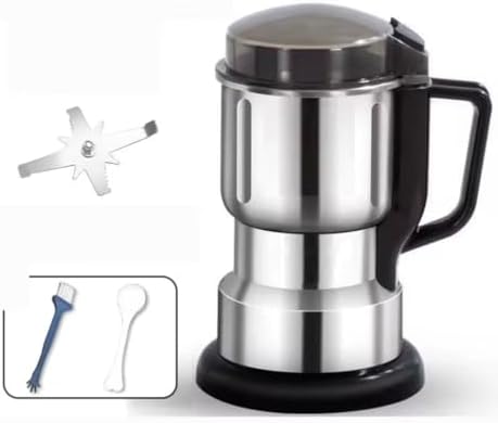 Electric Coffee Grinder, Stainless Steel, with Cleaning Brush and Spoon, for Coffee Beans and Spices by Unknown
