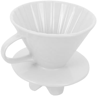 VILLCASE Ceramic Coffee Filter Cup with 3 Holes, White Dripper - Image 7