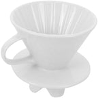 VILLCASE Ceramic Coffee Filter Cup with 3 Holes, White Dripper - Image 7
