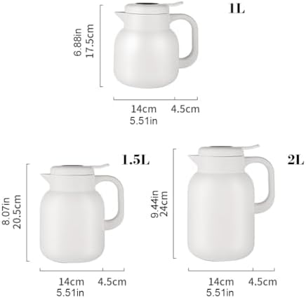 Household Thermal Teapot for Keeping Hot,Thermal Coffee Carafe Double Wall Stainless Steel Vacuum Flask with Detachable Tea Strainer, Tea Infuser(Black,1L) - Image 7