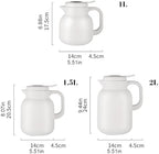 Household Thermal Teapot for Keeping Hot,Thermal Coffee Carafe Double Wall Stainless Steel Vacuum Flask with Detachable Tea Strainer, Tea Infuser(Black,1L) - Image 7