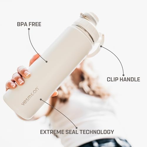 Vesmoon Vessence 24 Oz Stainless Steel Tea Infuser Bottle for Loose Leaf Tea, Water, Herbs, Fruits - Triple Layered Insulated, Leak Proof Bottle with Lid and Clip Handle - 24 Hours Hot/Cold - Image 4