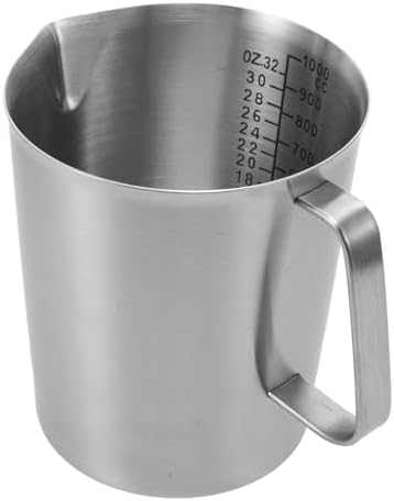 Stainless Steel Milk Pitcher Cup 1000ml with Graduated Surface by STAHAD