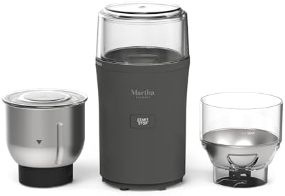 Martha Stewart Electric Coffee & Spice Grinder with Dual Bowls, Caviar Gray by MarthaStewart