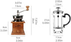 Hand Coffee Grinders and French Presses Set with Wooden Handle for Freshness Brewed Coffee At Homes or Outdoor and Stainless Steel Presses Set Perfect for Camping and Use - Image 3