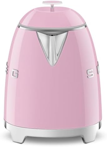 SMEG Mini 50's Retro Style 3 Cup Electric Kettle with Double Wall Anti Slip Base and Water Level Indicator (Pink) - Image 2