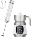 LunaFro 2.0 Handheld Electric Foam Maker Waterproof Drink Mixer Foamer for Lattes, Cappuccino, White+DualFro 600 by MaestriHouse