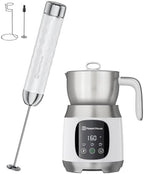 LunaFro 2.0 Handheld Electric Foam Maker Waterproof Drink Mixer Foamer for Lattes, Cappuccino, White+DualFro 600 by MaestriHouse