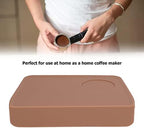 Silicone Coffee Tamper Mat, Coffee Tamper Mat, with Tamper Slot Silicone Tamping Mat Coffee Pad Tamp Station Tool (Brown) - Image 4