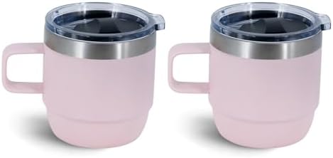 6 oz Stackable Mug, Stainless Steel cup with handle, Vacuum Insulated Espresso/Coffee Mug, shot Glass Set for 2-Piece Set for Coffee, Spirits, Wine, Tea-Pink - Image 7