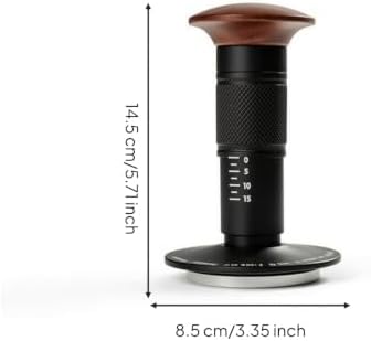 Coffee Tamper Tamper Calibrated Espresso Tool Walnut Wooden Handle Pressure Scale Flat Base Suitable for Home Use Café Bar, 51mm - Image 6