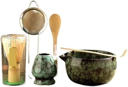 6PCS Matcha Tea Set Ceramic Bowl Whisk Scoop Teaspoon Sifter(6PCS-B02) by Unknown