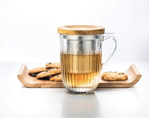 La Rochere Glass Tea Infuser Cup w/Filter - Tea Cup w/Infuser & Lid Set - Image 3