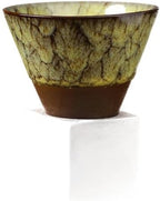Ceramic Pedestal Coffee Cup, 7 Oz Flared Mug with Square Holder, 25 Colors (Olive Crackle) by Unknown