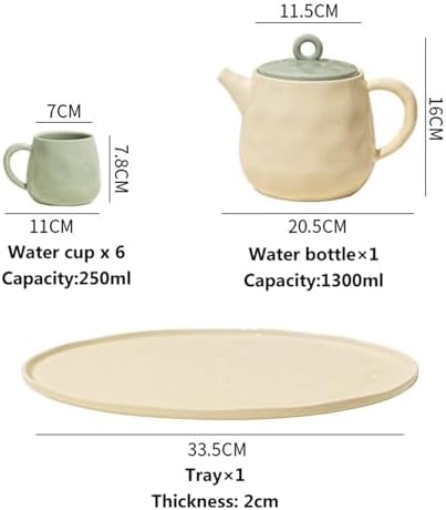 Water Pitcher Household Tea Set Fashionable teapot Ceramic Water Set with Cup Household Cup Living Room Water Cup Kettle Teacup Cup Tea Set Water Jug - Image 2