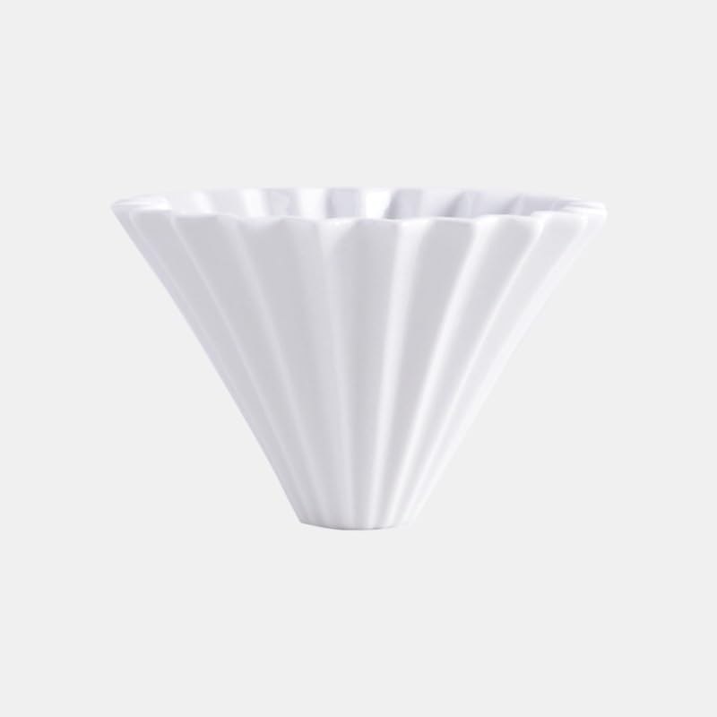 Ceramic Coffee Dripper Pour Over Coffee Maker Handmade Origami Coffee Filter Cup Flower Shape Funnel Drip Cafe Cake Cup Home(White,1-2CUP) - Image 2