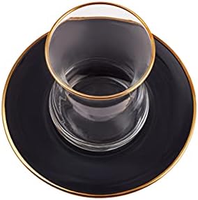 KARACA Turkish Tea Glasses Set for 6, 12-Piece Retro Anthracite Tea Set with Gold Trim, Traditional Turkish Tea Cups, Clear Glass Serving Set for Home & Entertaining - Image 5