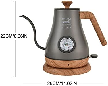 Electric Gooseneck Kettle 304 Stainless Steel Tea Kettle with Temperature Dial, 1000ML Coffee and Tea Pot Quickly Heating Coffee, Water, Tea (Grey) - Image 3