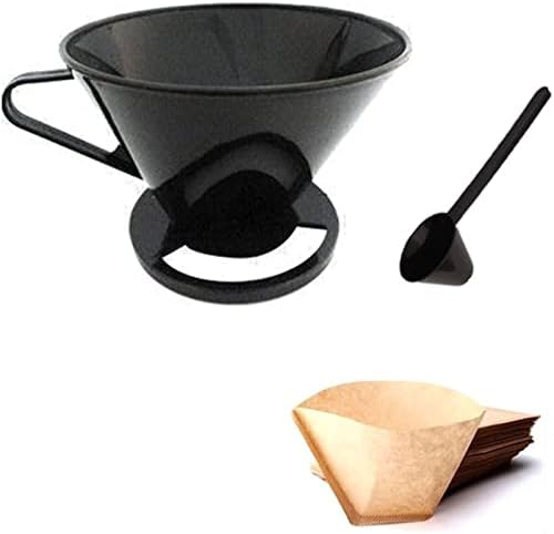 Coffee Filters Reusable Plastic Coffee Cone Filter Holder Maker Pour Over Cup Dripper Mesh Strainer with Measuring Spoon - Image 5