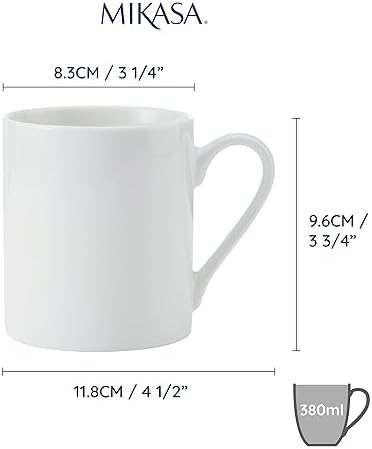 MIKASA Egret 4pc Fine China Mug Set, 380ml, Gift Boxed - Image 2