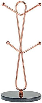 JEmarble Mug Holders with Copper Plated Standing(Black) Countertop Mug Tree, Coffee Mugs & Tea Cup Storage Rack, Coffee Counter Bar Accessory & Kitchen Organizer by JEmarble