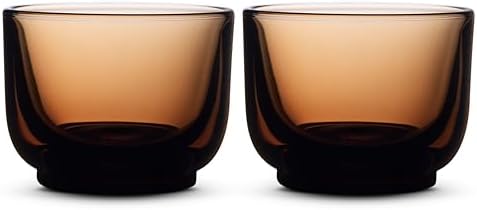 Fellow Pirch Cortado Cups 4.5 oz, Set of 2, Weighted Soda Lime Glass Amber by Unknown