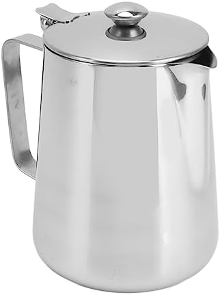 Espresso Steaming Pitchers, Stainless Steel Milk Frothing Pitcher with Lid for Steaming and Frothing Milk for Coffee, Latte, Cappuccino 20oz Capacity by Unknown